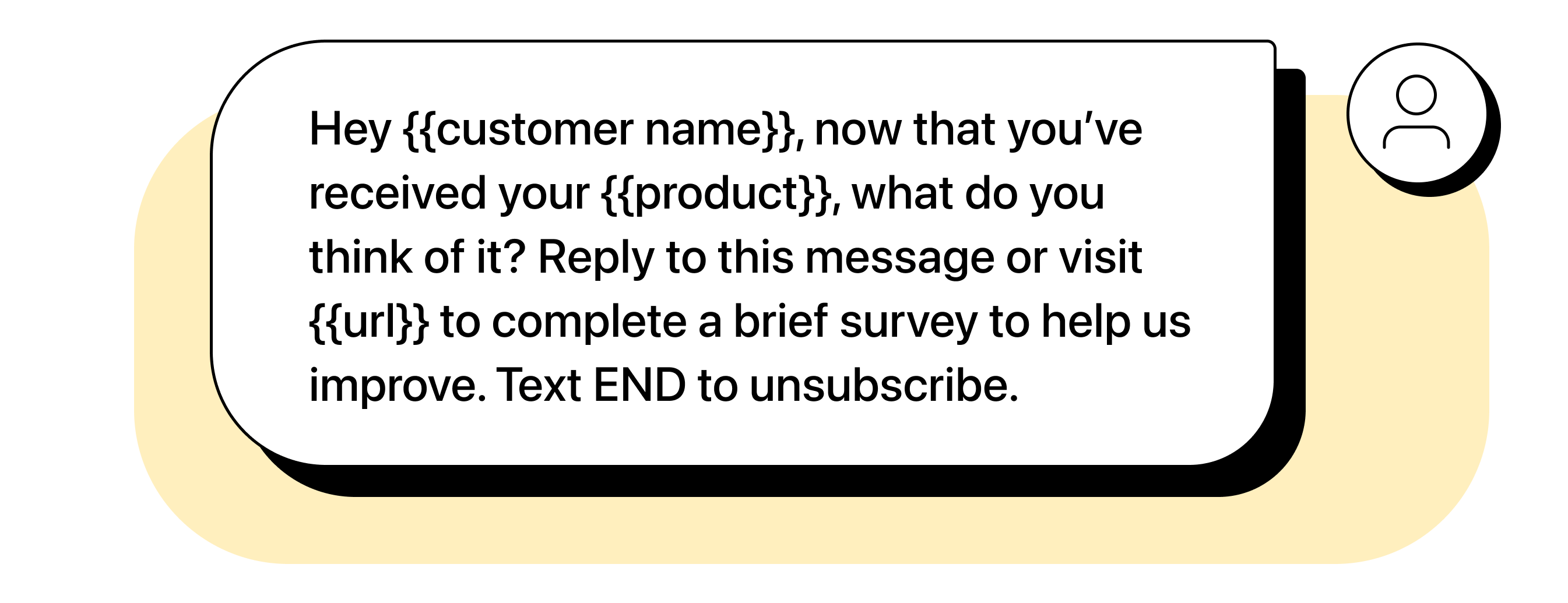 Survey request SMS template