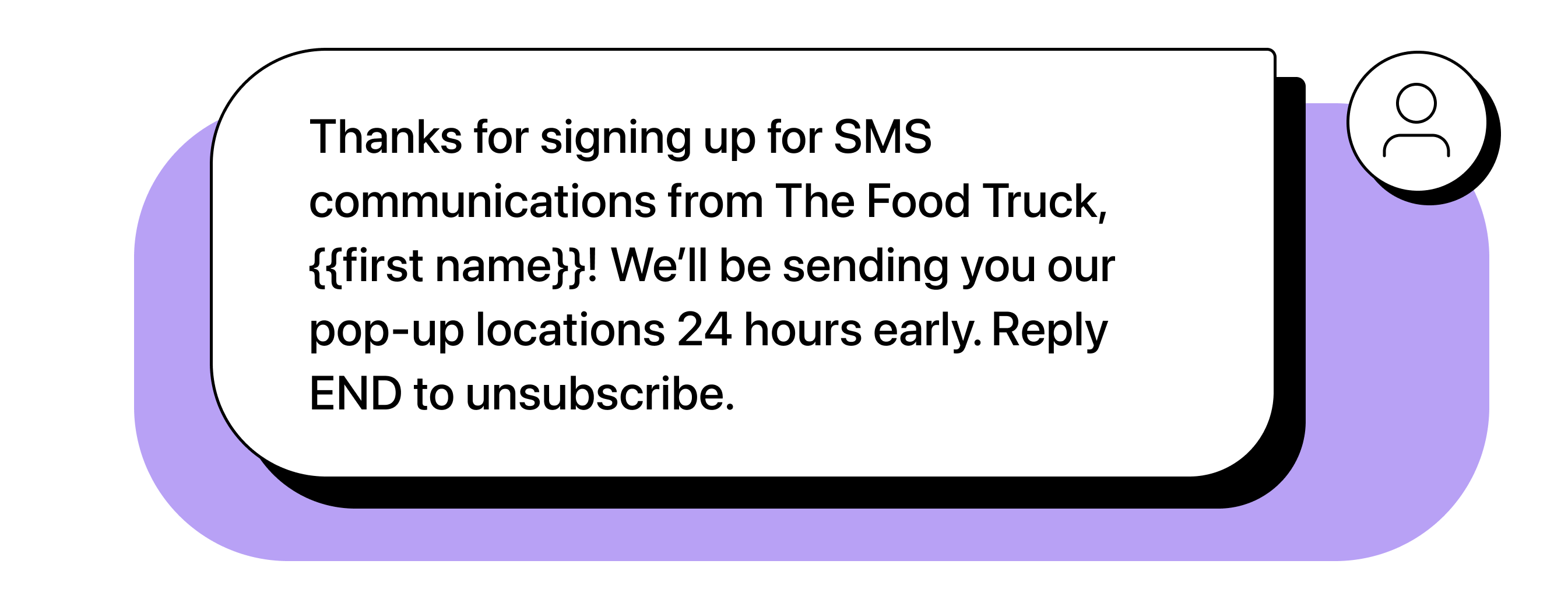 Example of a welcome SMS template