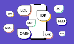 Texting with chat bubble illustrations