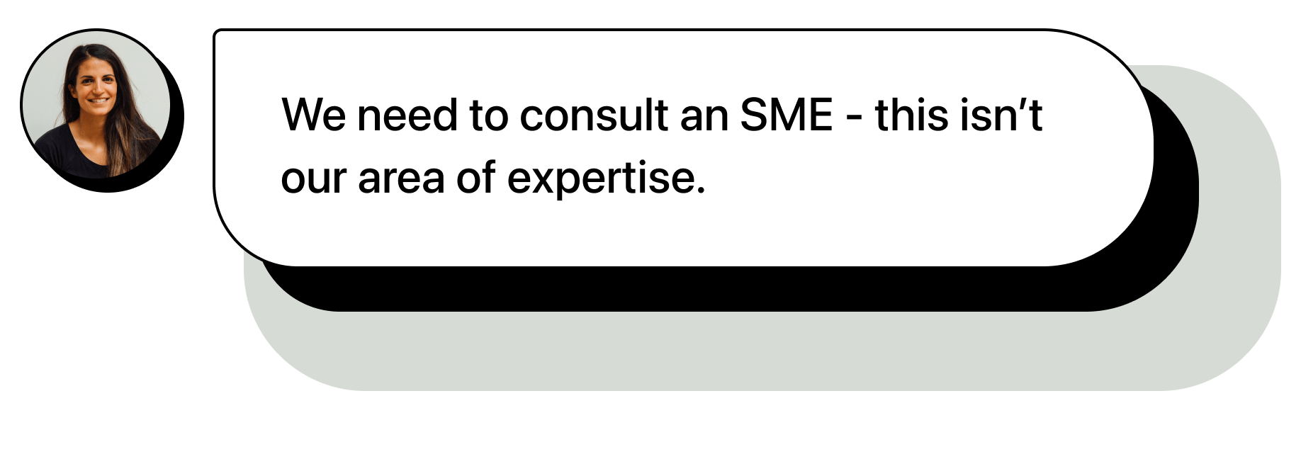 A text message with the abbreviation SME for "subject matter expert"