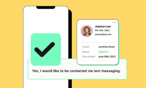 Illustration of a contact opting into business text messaging