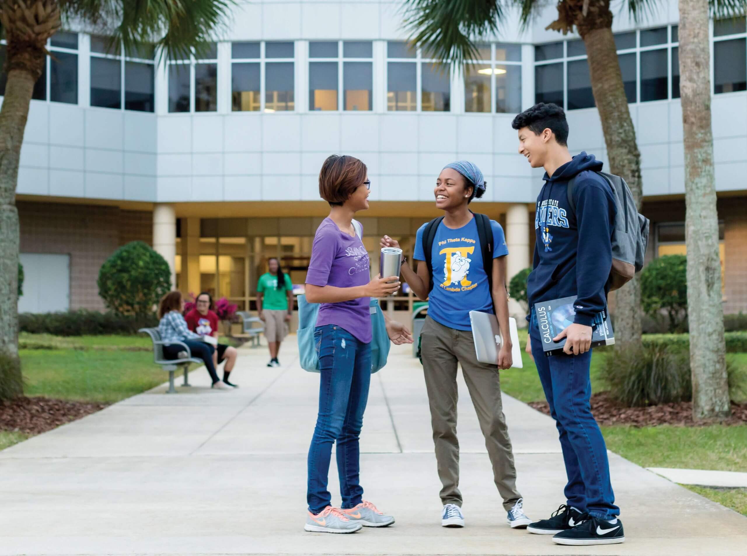 Students talking on campus