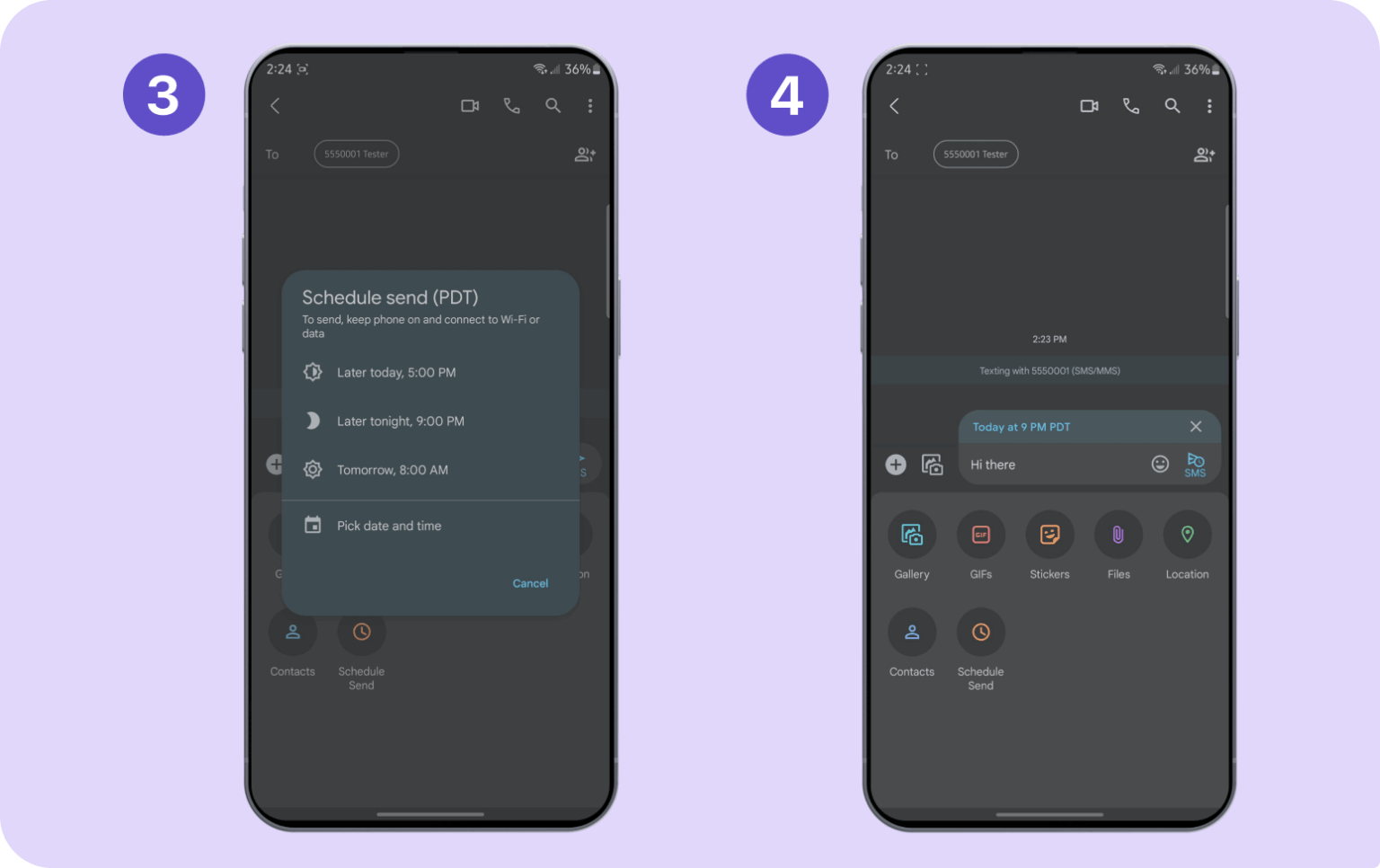 how to send automated text messages on android