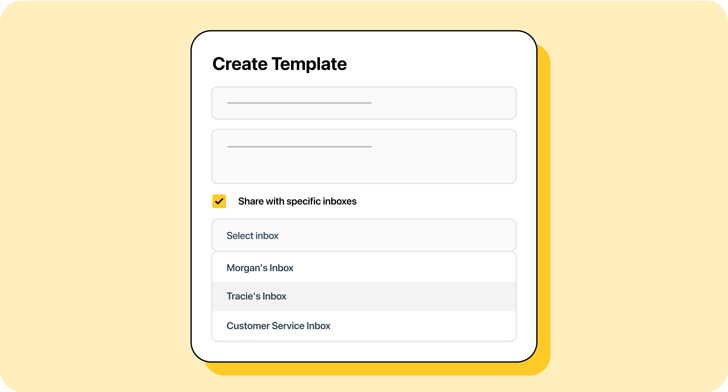 Assigning permissions to a text message template