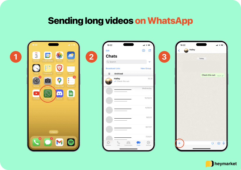 How to send a long video through WhatsApp: Select your chat
