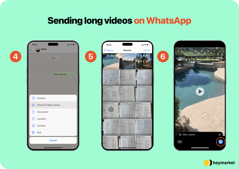 How to send a long video through WhatsApp: Select your video