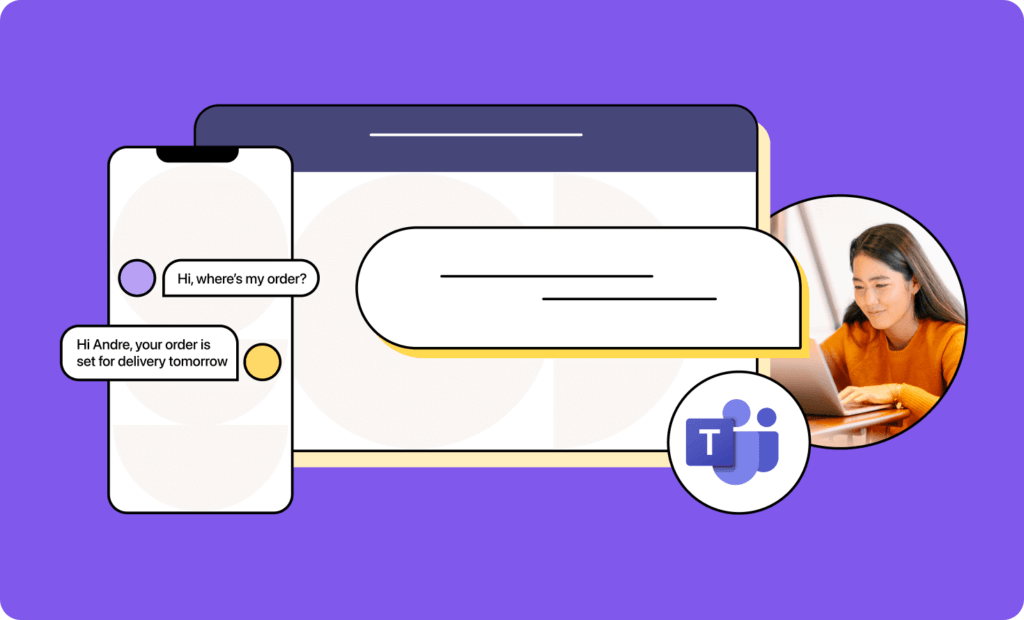 can you text through microsoft teams