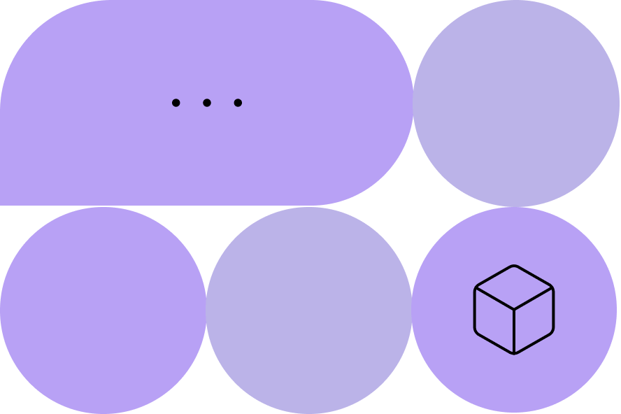 Illustration of purple shapes.