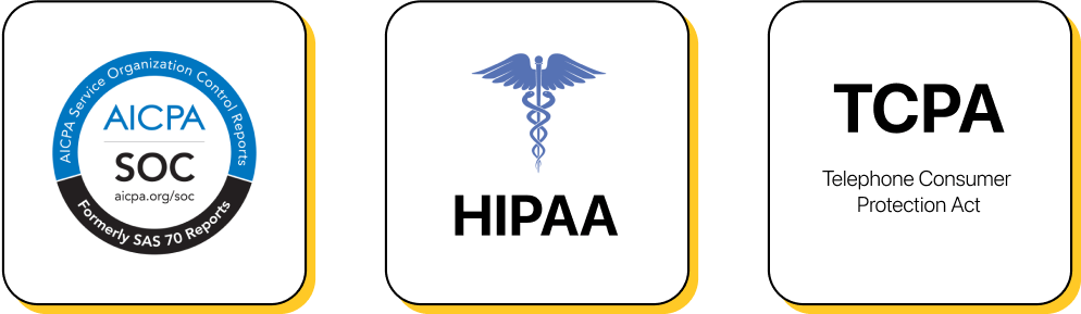AICPA, HIPAA and TCPA logos