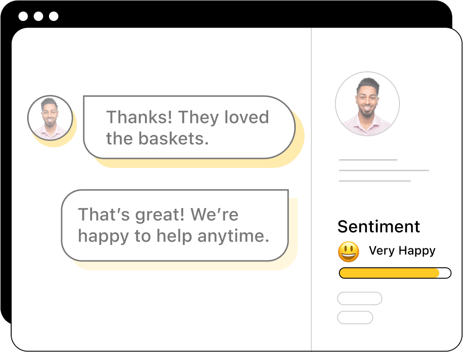 Illustration of sentiment feature showing 