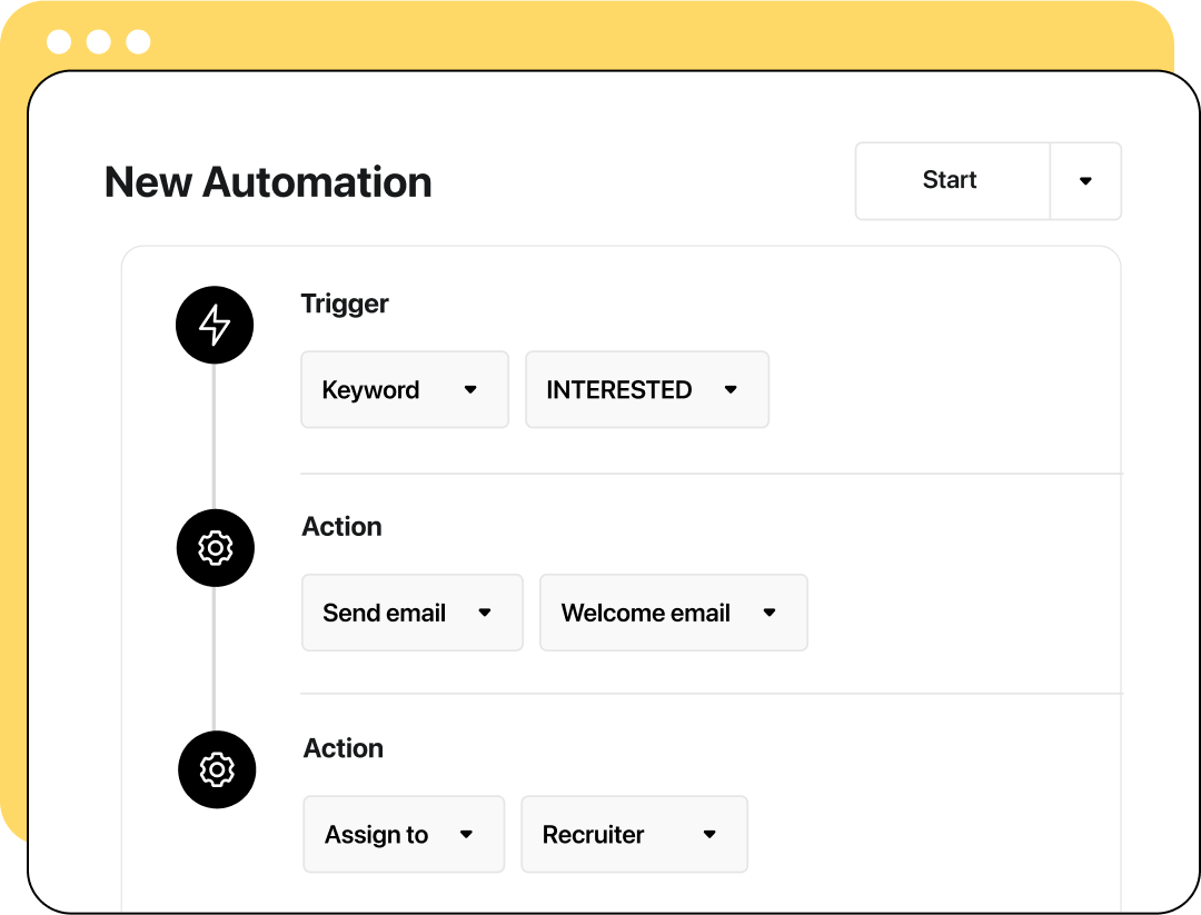 Creating a text message and email automation.