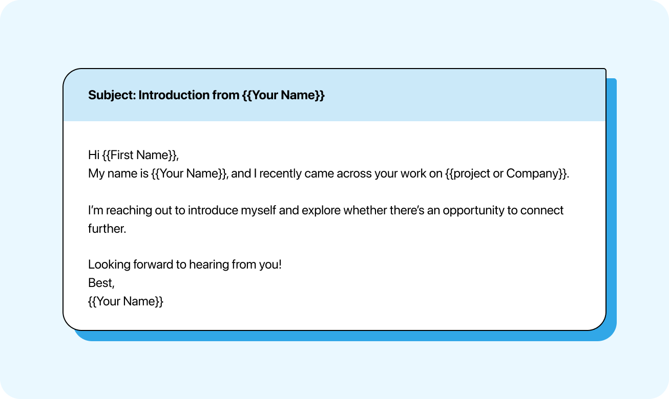 Introduction email template