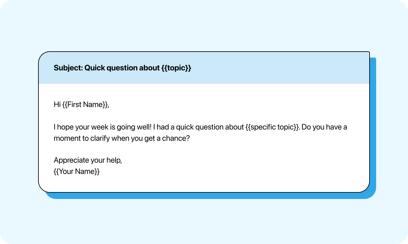 Asking a question email template