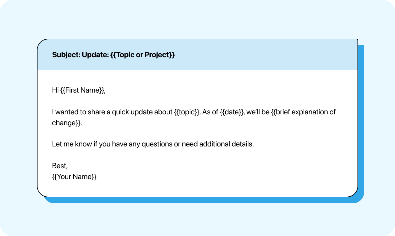 Announcement email template