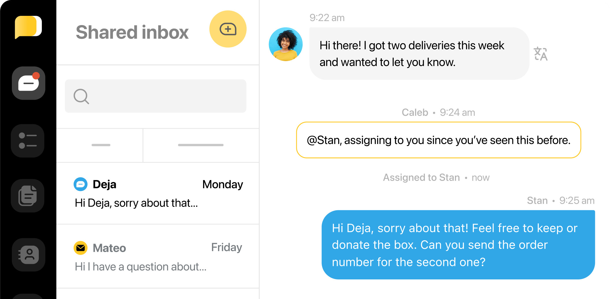 Heymarket's omnichannel shared inbox illustration