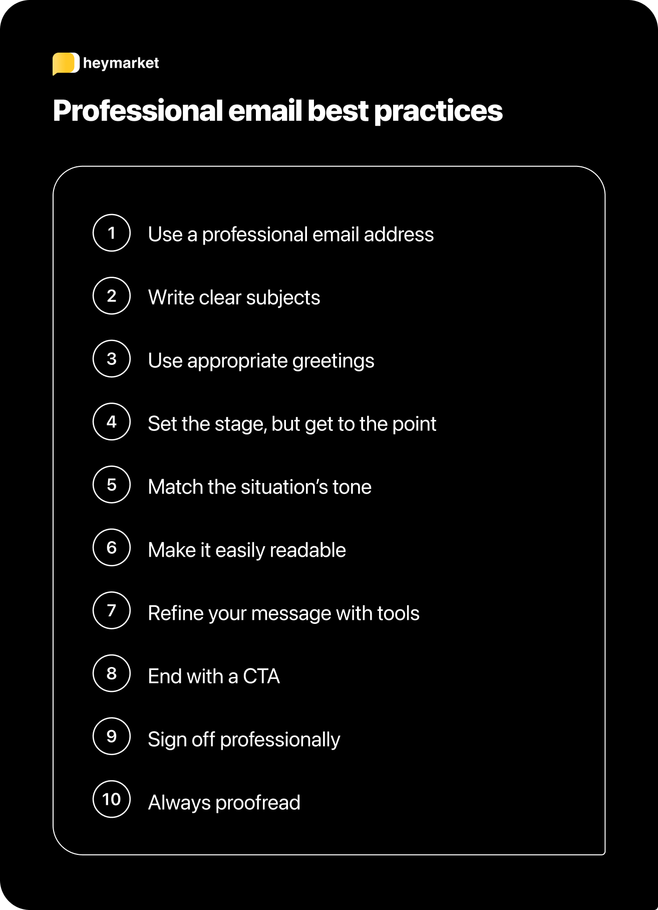 Ten best practices for writing a professional email