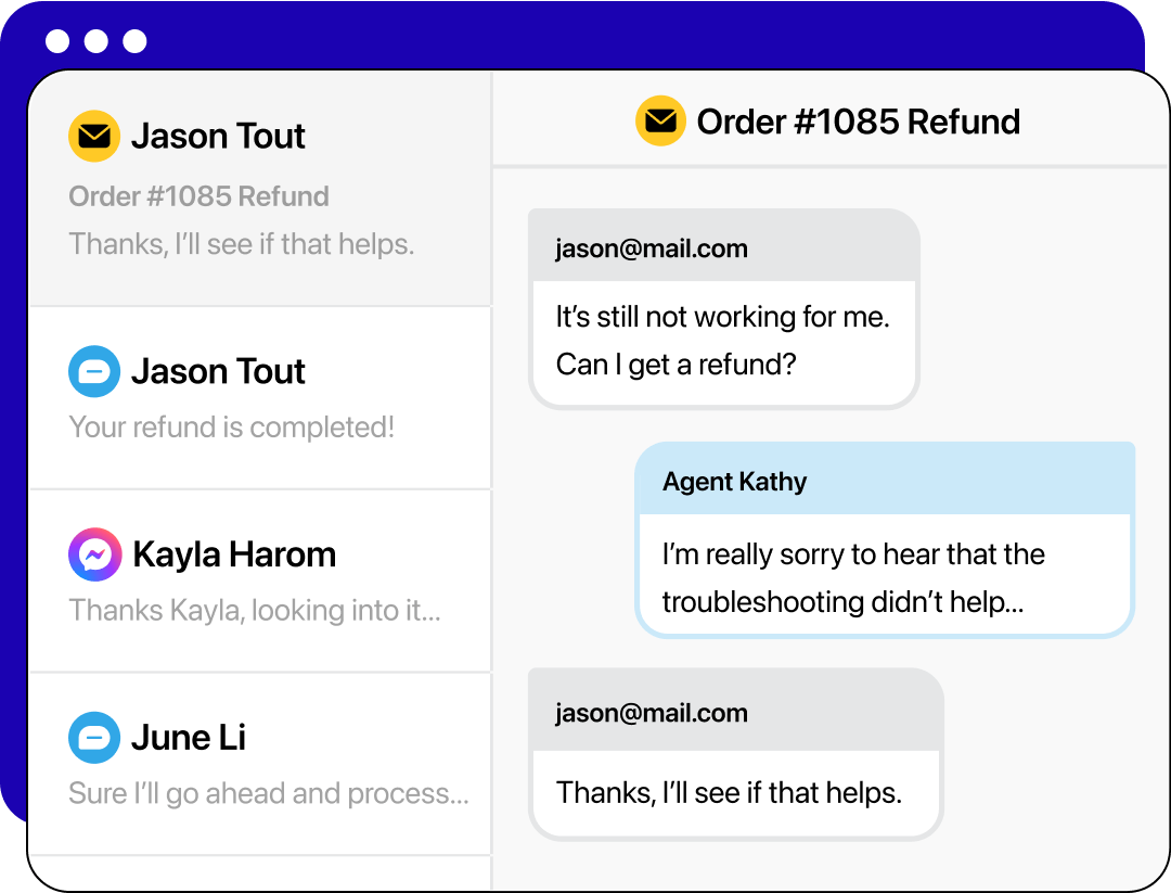 Illustration of unified texting in Heymarket