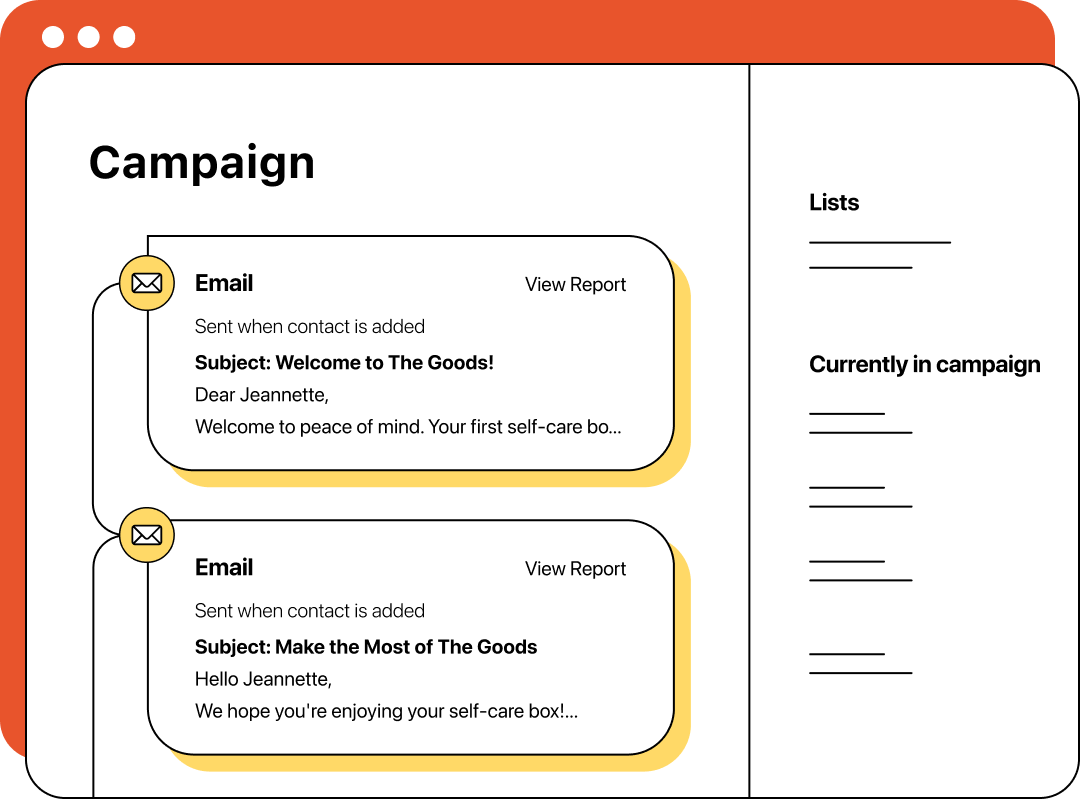 Sending a series of scheduled campaign emails