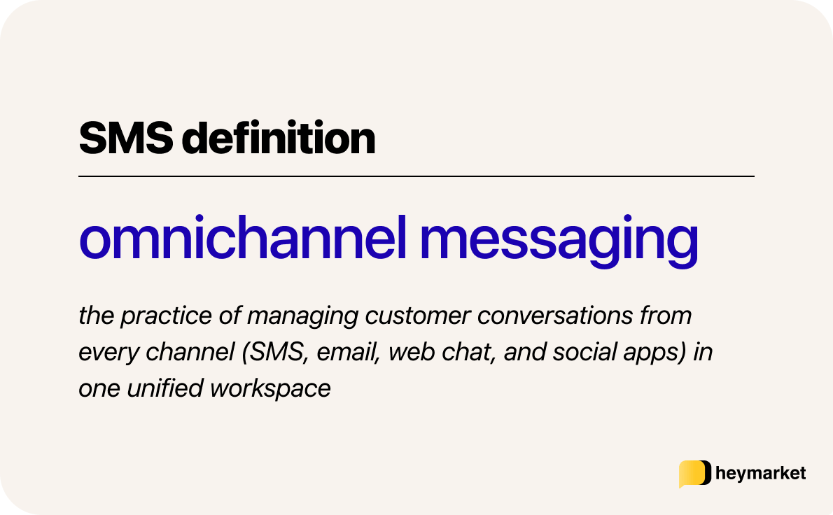 Definition card explaining omnichannel messaging simply