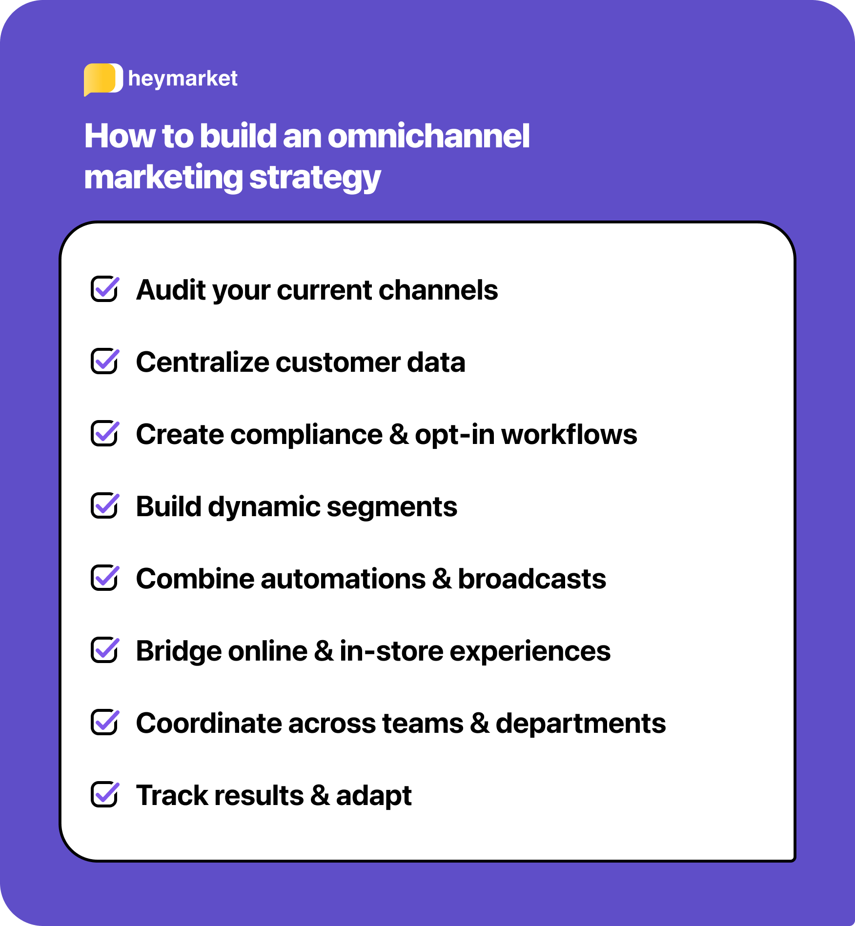 Listing all of the steps to take while launching an omnichannel marketing strategy