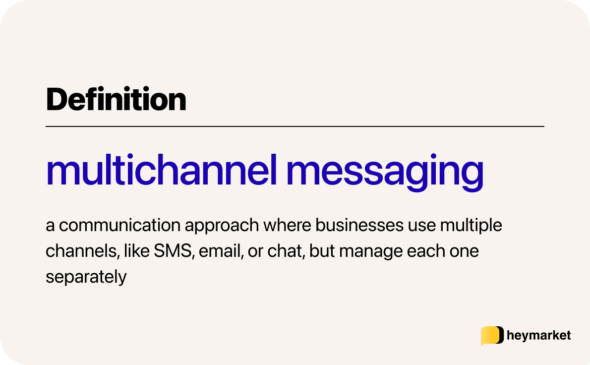 A card showing a brief definition of multichannel messaging