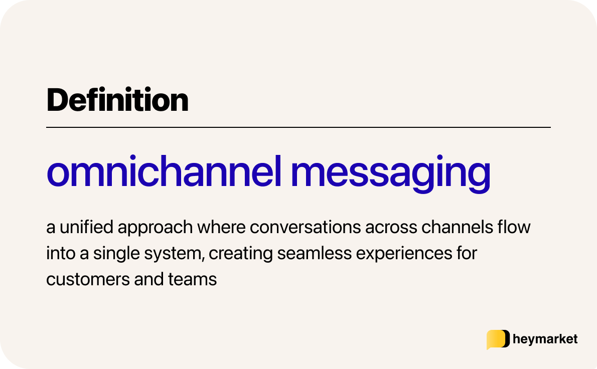 A definition card explaining briefly what omnichannel messaging is