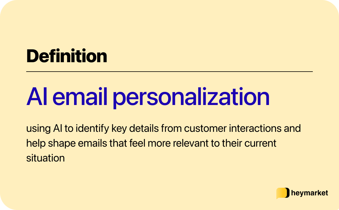 Concise explanation of AI email personalization