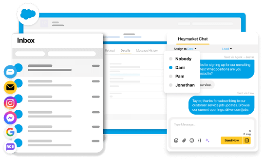 Shared inbox on a Salesforce object showing collaboration tools