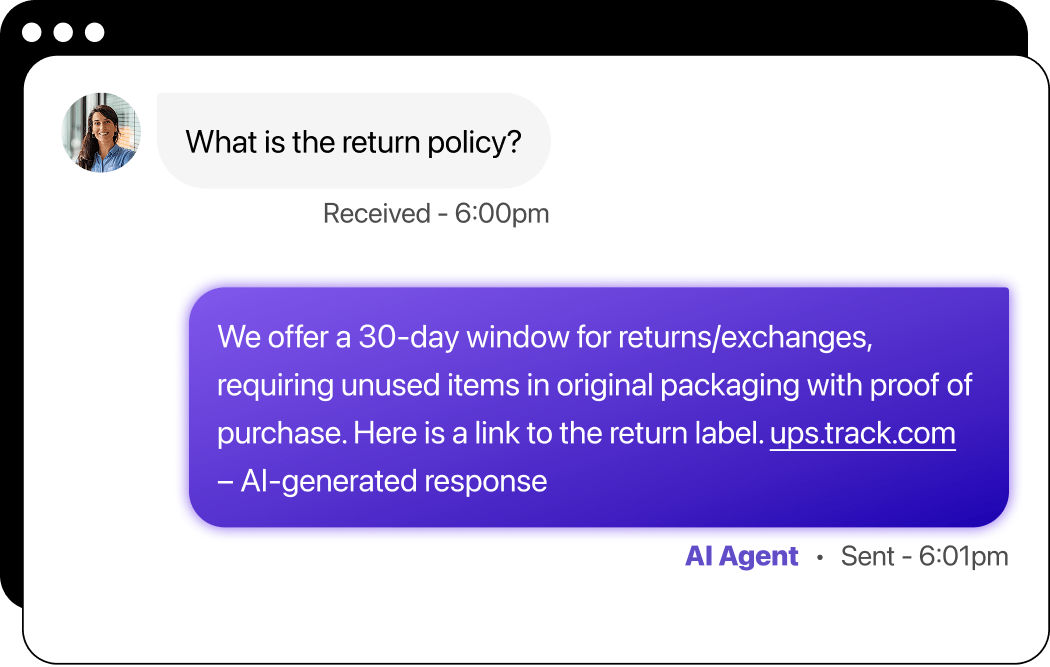Illustration of immediate responses by AI agents
