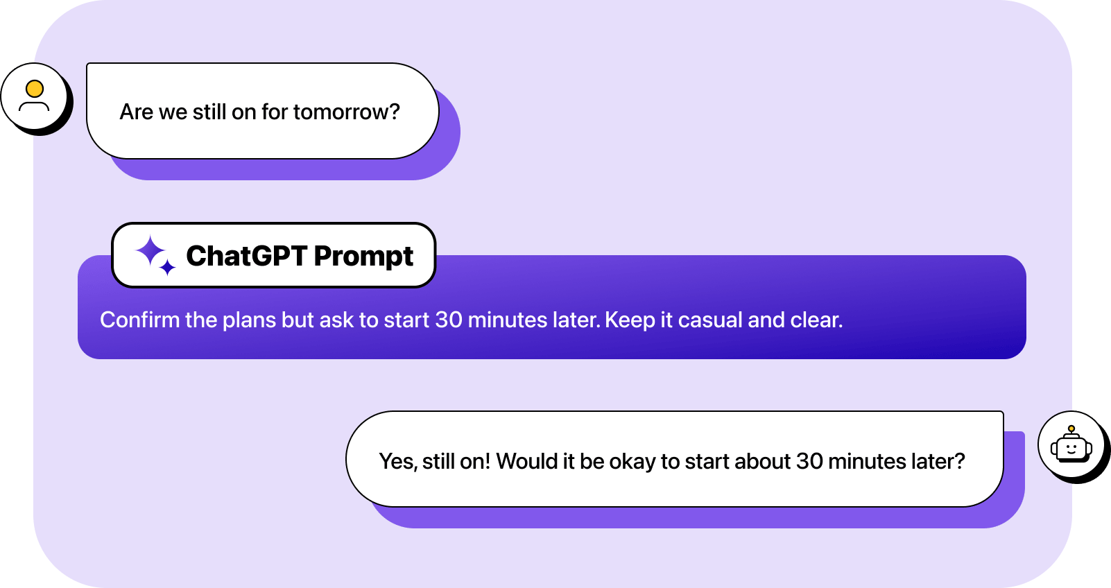 An example of using ChatGPT to generate a casual and clear answer