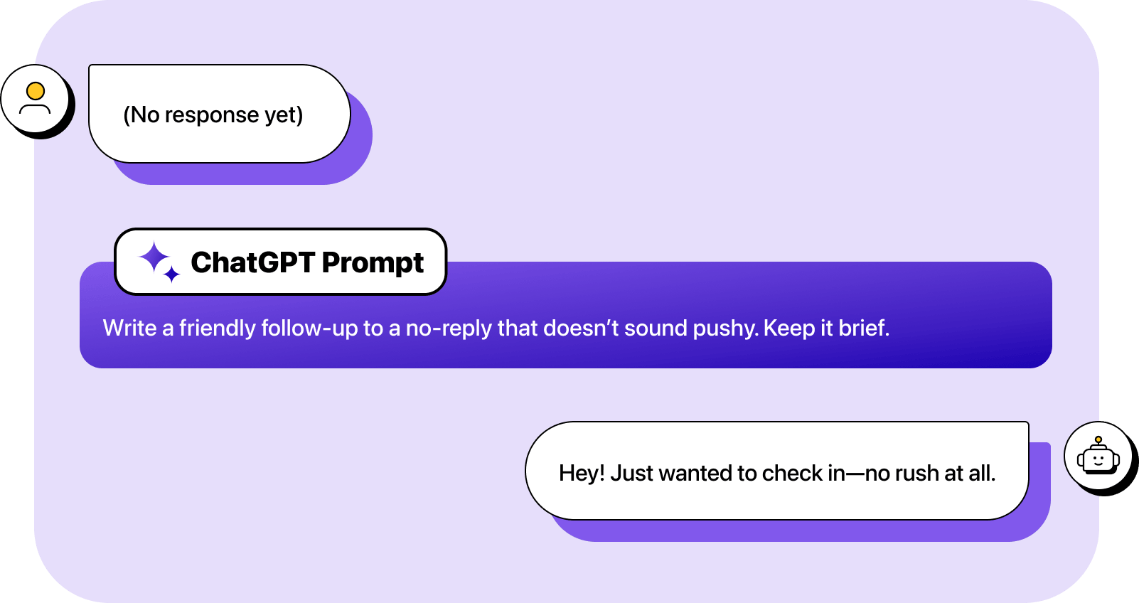 An example of using ChatGPT to generate a follow-up message