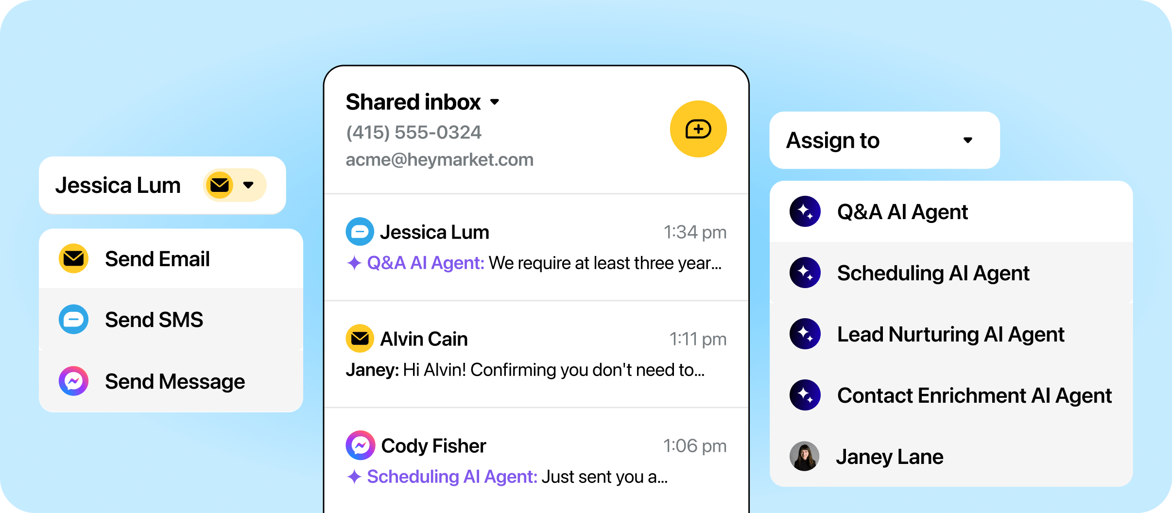 Omnichannel communication using email and SMS.