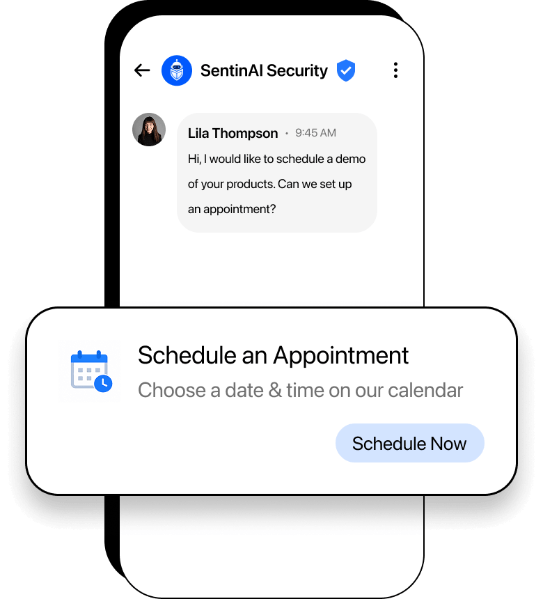 Illustration of scheduling an appointment using RCS