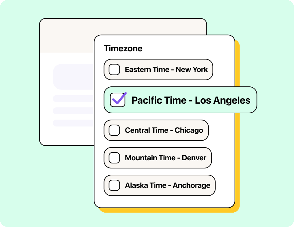 Contact time zones detected automatically across US time zones in Heymarket